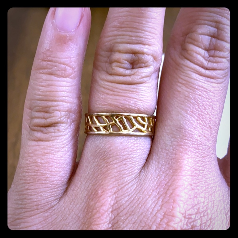 Gold filled coral ring size 8